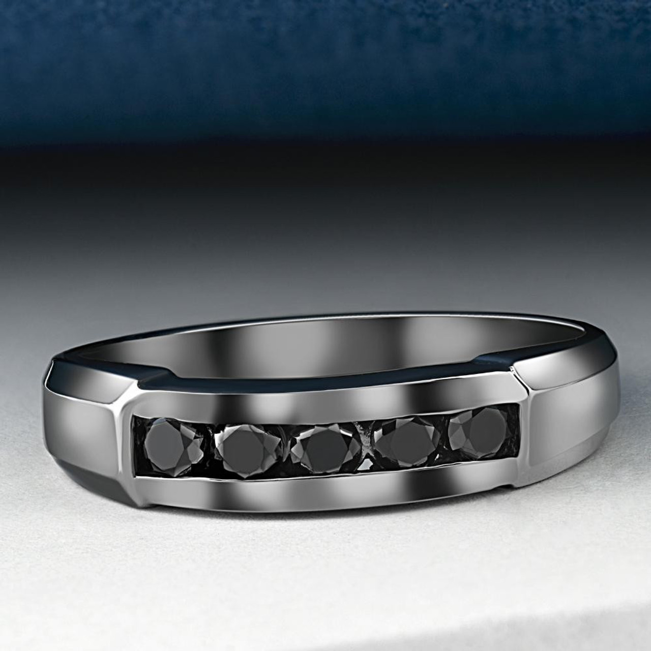 1 2ct Black Diamond Mens Wedding Band 10k Black Gold Black 1 2ct Black Diamond Mens Wedding Band 10k Black Gold Black