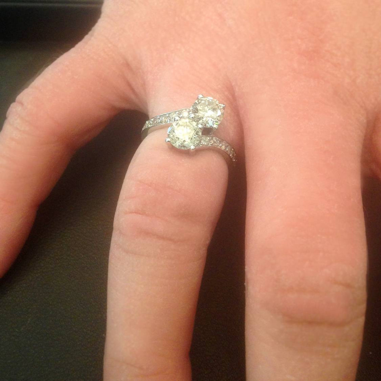 2 carat forever us two stone round diamond engagement ring 14k white gold ij i1 i2 - Black And White Diamond Wedding Rings 2 carat forever us two stone round diamond engagement ring 14k white gold ij i1 i2 - Black And White Diamond Wedding Rings