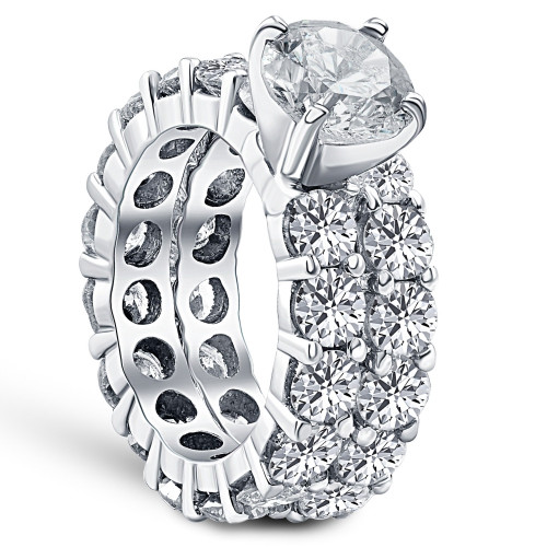 9 1/2ct Diamond Eternity Engagement Ring Wedding Set 14k ...
