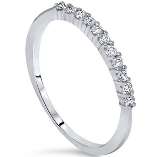 1/4ct 14K White Gold Diamond Wedding Stacker Guard Ring