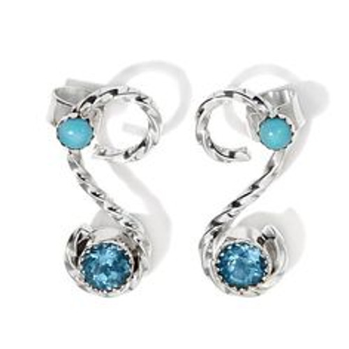Created By Navajo artist Irvin Tsosie
Swiss Blue Topaz and Sleeping Beauty
Available in different colors upon request