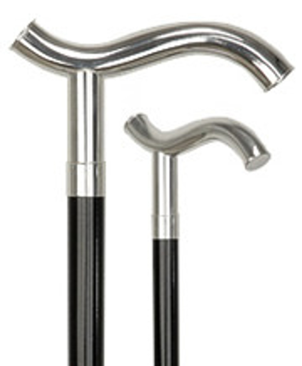 Sterling Silver Fritz Handle Walking Cane With Black Shaft Exquisite Walking Canes