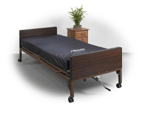 Drive Medical Delta Ultra Light Full Electric Low Hospital Bed with Half Rails and Therapeutic Support Mattress Drive Medical Delta Ultra Light Full Electric Low Hospital Bed with Half Rails and Therapeutic Support Mattress