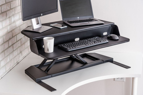 Electric Level Up 32 Corner Pro Standing Desk Converter Electric Level Up 32 Corner Pro Standing Desk Converter