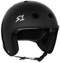This is a S1 Lifer Helmet with a retro moto helmet look.
Lightweight, Great fit and fully certified for skate and bike
ASTM Multiple Impact certified
CPSC High Impact certified