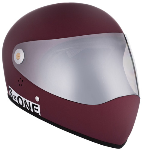 Maroon Matte W/ Mirror Visor | S1 Lifer Full Face Helmet Specs: • Specially formulated EPS Fusion Foam • Certified Multi-Impact (ASTM) • Certified High Impact (CPSC) • 5x More Protective Than Regular Skate Helmets • Deep Fit Design
