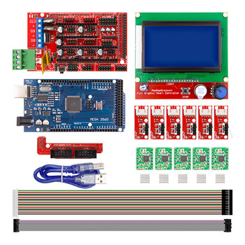 CNC 3D Printer Kit for Arduino Mega 2560 R3 + RAMPS 1.4 Controller + LCD 12864 + 6 Limit Switch Endstop + 5 A4988 Stepper Driver CNC 3D Printer Kit for Arduino Mega 2560 R3 + RAMPS 1.4 Controller + LCD 12864 + 6 Limit Switch Endstop + 5 A4988 Stepper Driver