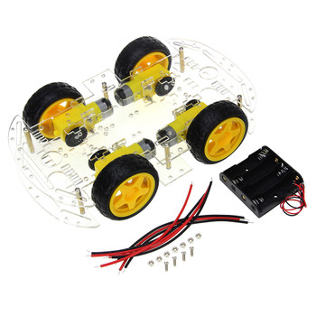 Smart Car Kit 4WD Smart Robot Car Chassis Kits with Speed Encoder and Battery Box for arduino Diy Kit Smart Car Kit 4WD Smart Robot Car Chassis Kits with Speed Encoder and Battery Box for arduino Diy Kit