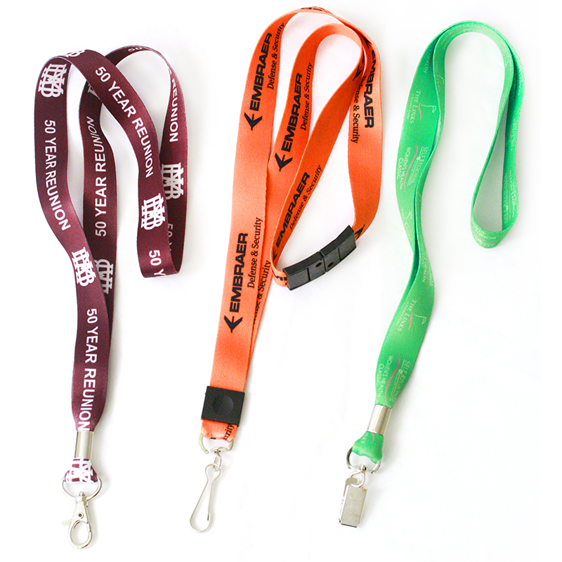 Full Color Custom ID Lanyards With 2 Badge Clips or 2 Hooks