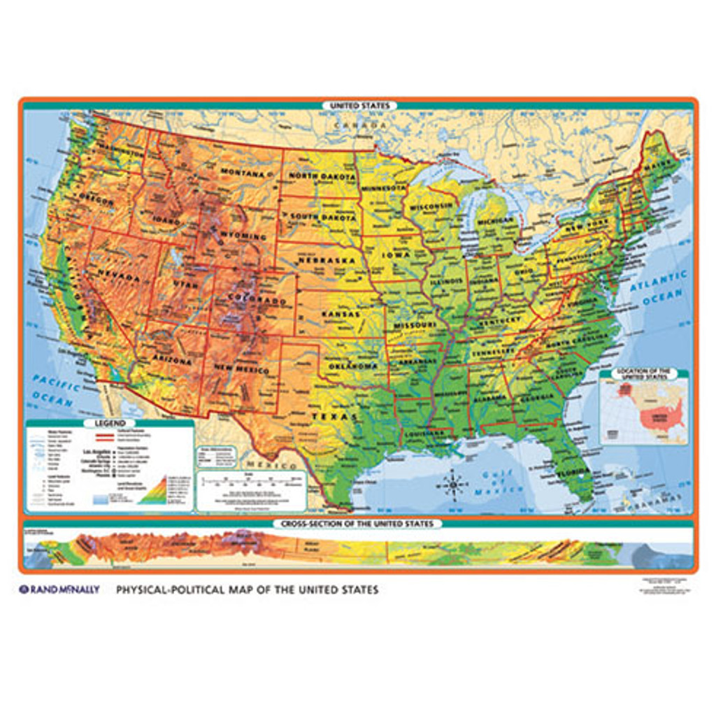 Physical-Political U.S./World Desk Map - Rand McNally Store
