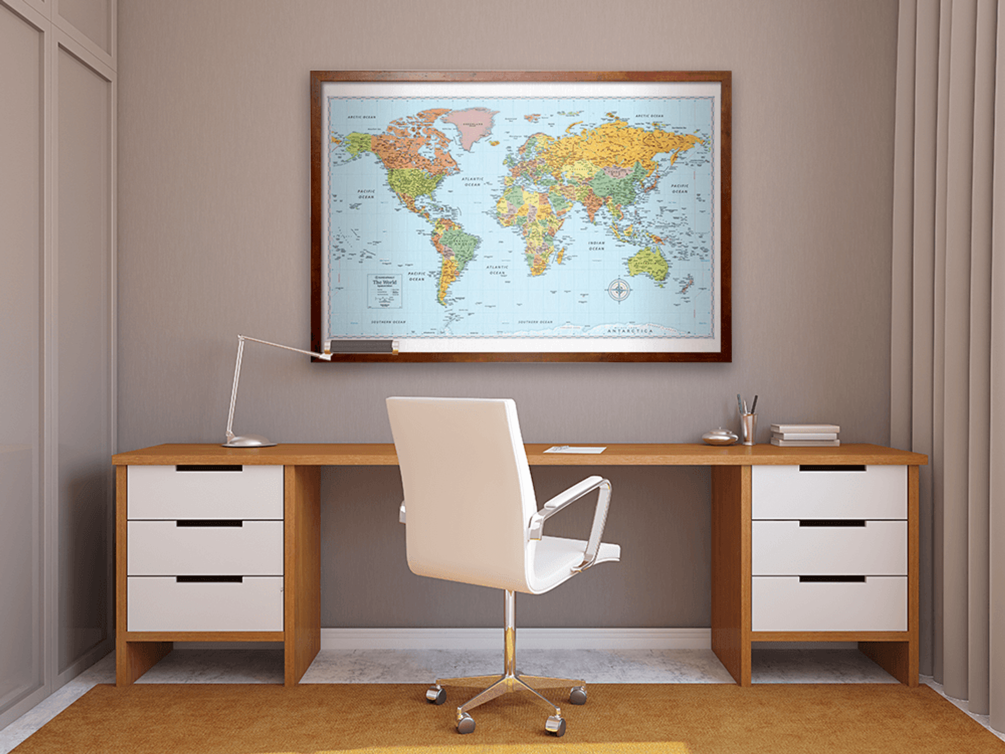 Signature Edition World Framed Wall Map - Rand McNally Store