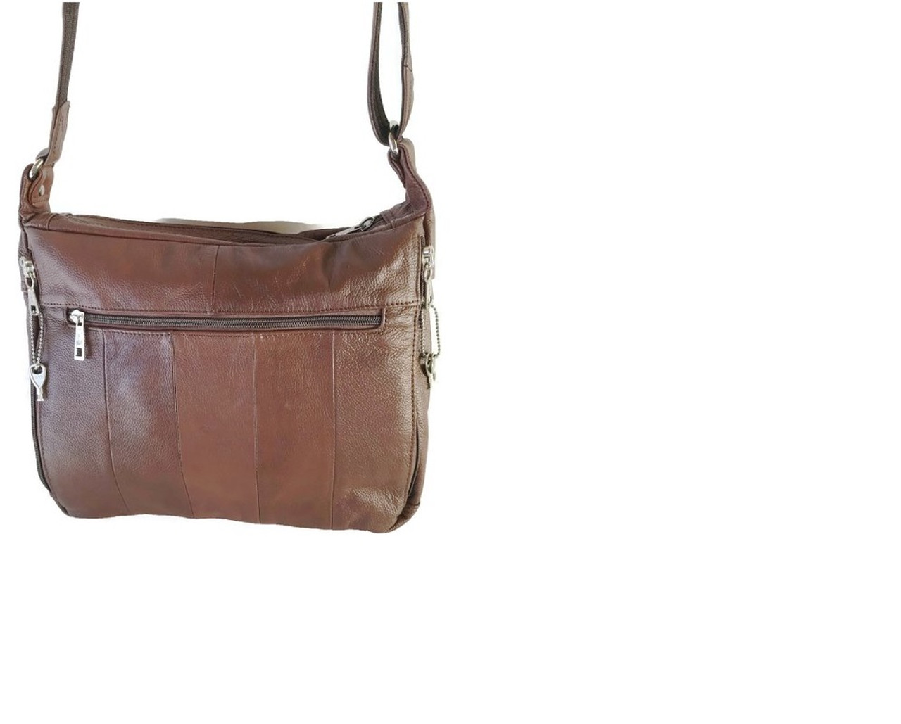 Brown Leather Concealed Carry Handbag Roma 7082