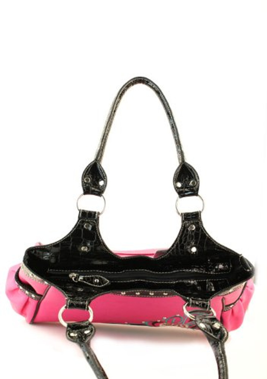 Pink Flower Accent Purse - Handbags, Bling & More!