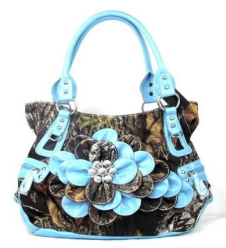 Western Pink Camouflage Flower Rhinestone Fashion Purse