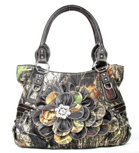 Western Pink Camouflage Flower Rhinestone Fashion Purse
