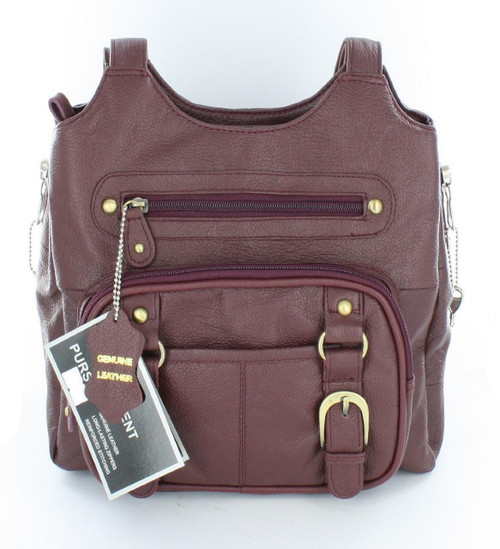 Concealed Carry Purse Genuine Leather Locking CCW Gun Bag Left and