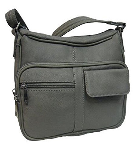 Roma Leathers 7081 Grey Concealed Carry Leather Gun Purse With Roma Leathers 7081 Grey Concealed Carry Leather Gun Purse With Organizer