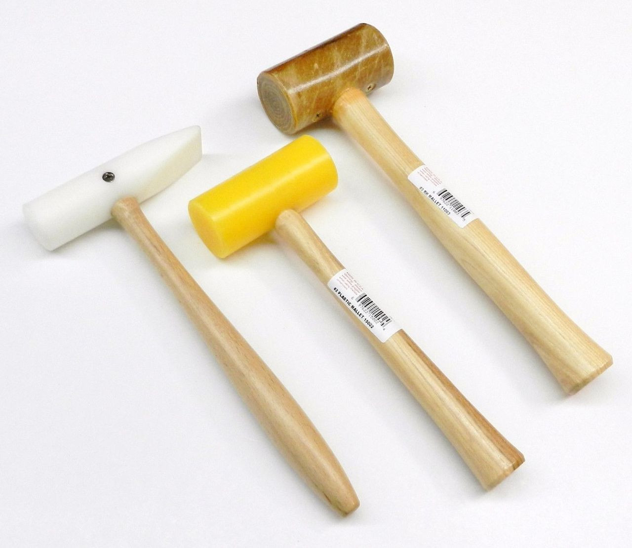 NON MARRING MALLETS NYLON PLASTIC & RAWHIDE HAMMER JEWELRY 3 PC JETS