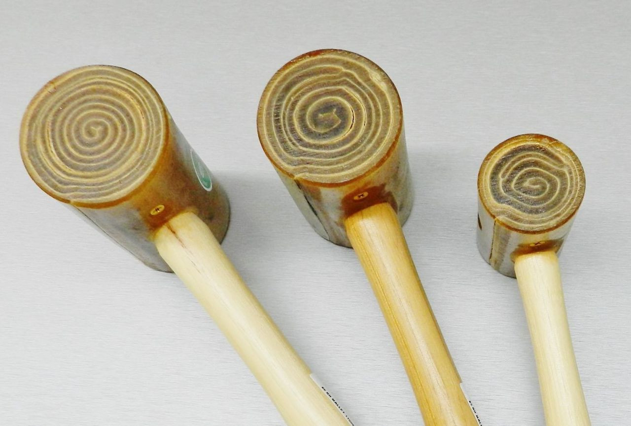 3 RAWHIDE MALLETS LARGE SET HAMMER WOOD LEATHER METAL WORK 4 5 6