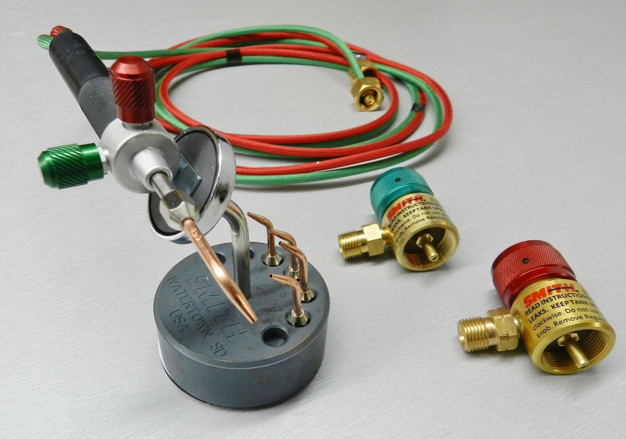 SMITH LITTLE TORCH & 5TIPS + REGULATORS & STAND JEWELRY