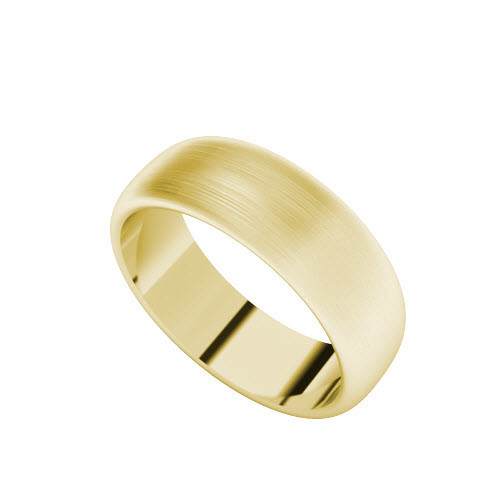 Brushed Wedding Ring with Round Profile (Yellow Gold) - StyleRocks