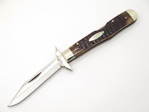 VTG 1980 CASE XX 6111 1/2 CHEETAH JIGGED BONE SWING GUARD FOLDING KNIFE