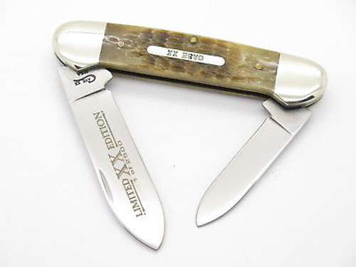 1996 CASE XX 62131 LIMITED ROGERS GREEN BONE CANOE FOLDING POCKET KNIFE