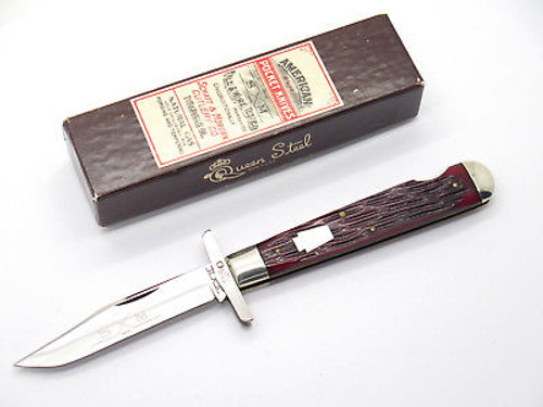 1992 QUEEN 04181L CLASSIC CHEETAH STYLE SWING GUARD FOLDING KNIFE & CASE