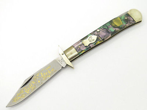 '97 FIGHT'N ROOSTER FRANK BUSTER ABALONE CHEETAH SWING GUARD FOLDING KNIFE