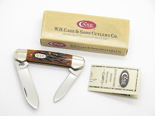 1998 CASE XX 62131 WORM GROOVE BONE CANOE FOLDING POCKET KNIFE