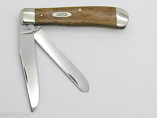 1889-1989 CENTENNIAL CASE XX 7254 TRAPPER FOLDING POCKET KNIFE CURLY MAPLE