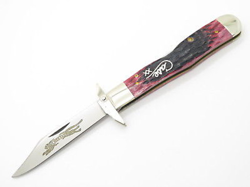 2002 CASE XX 6111 1/2 CRANBERRY CHEETAH SWING GUARD FOLDING POCKET KNIFE