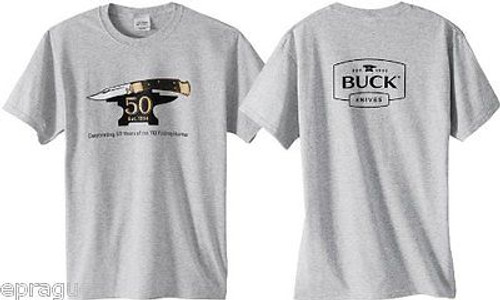 BUCK MED T-SHIRT SHIRT 50th ANNIVERSARY 110 FOLDING HUNTER KNIFE COLLECTOR 112