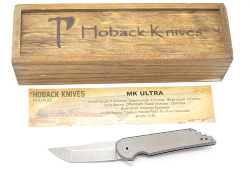 JAKE HOBACK MK ULTRA CUSTOM STONEWASH S35VN TANTO TITANIUM FOLDING POCKET KNIFE