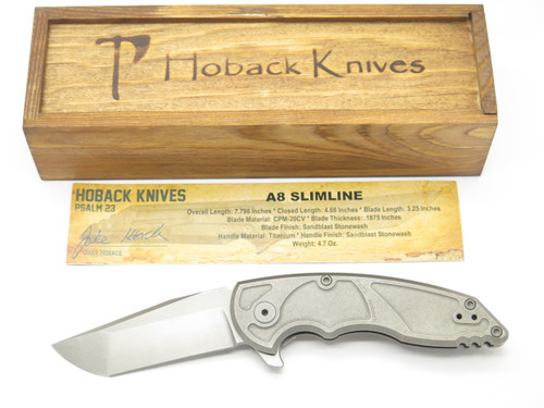 JAKE HOBACK A8 SLIMLINE SW CUSTOM TITANIUM FRAMELOCK TANTO FOLDING POCKET KNIFE