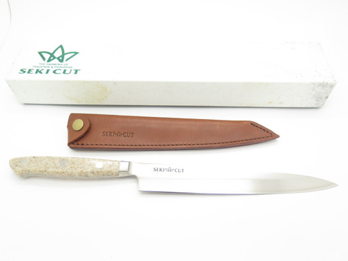 VINTAGE SEKI CUT 183 T SANETSU JAPAN SASHIMI FIXED BLADE KNIFE SUSHI KITCHEN CUTLERY