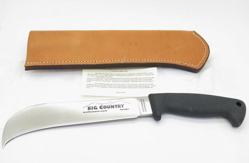 KNIFEWARE HOOKR AUS-8 SEKI JAPAN HOOK SUGAR CANE KNIFE & SHEATH BLACKJACK