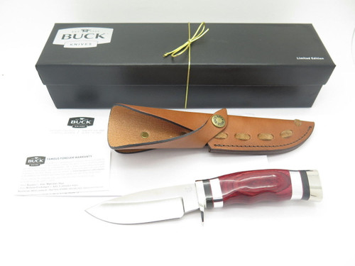 BUCK 192 VANGUARD BG-42 CUSTOM SHOP CHERRY WOOD FIXED BLADE HUNTING KNIFE