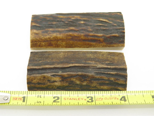 VINTAGE 3 x 1.25 INDIA SAMBAR STAG SCALE SLAB KNIFE MAKING TOOL HANDLE GRIP BLANK