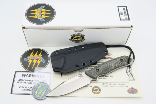 THE ATTLEBORO USA CMPS35VN STONEWASH STRAIGHT FIXED BLADE TACTICAL HUNTING KNIFE