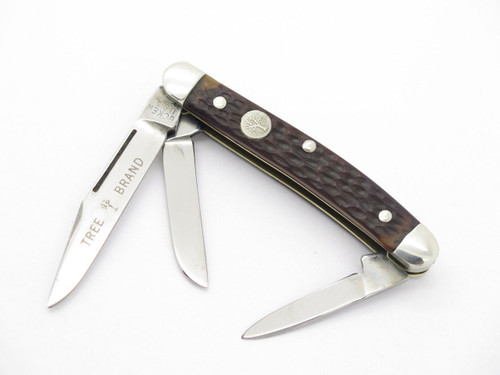 VTG 1970s BOKER USA TREE BRAND 8388 3 BLADE STOCKMAN FOLDING POCKET KNIFE