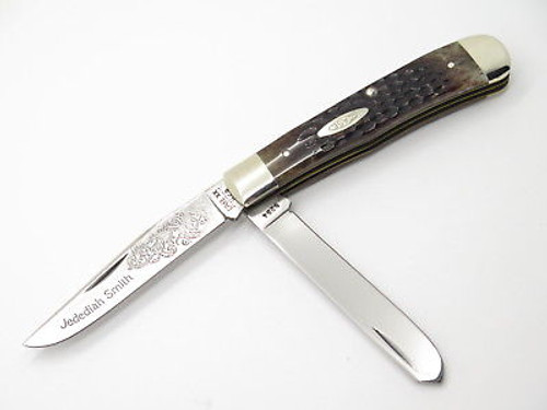 VTG 1980 CASE XX 6254 JEDEDIAH SMITH TRAPPER BONE FOLDING POCKET KNIFE