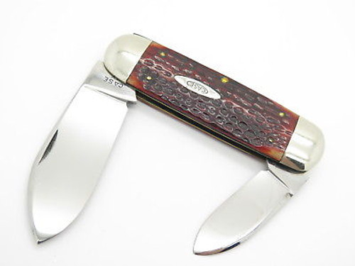 VTG 1940-1964 CASE XX 6250 SUNFISH ELEPHANT TOENAIL FOLDING KNIFE RED BONE