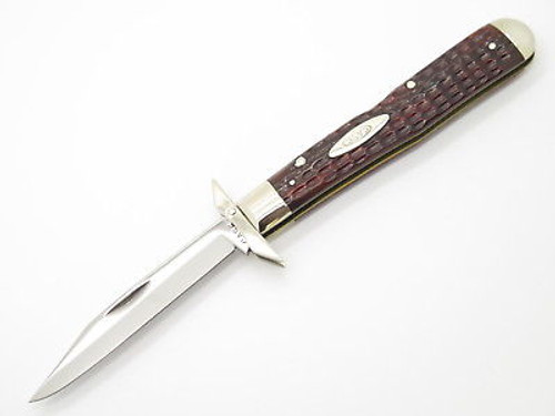 VTG 1940-1964 CASE XX 61011 1/2 CHEETAH FOLDING SWING GUARD KNIFE RED BONE