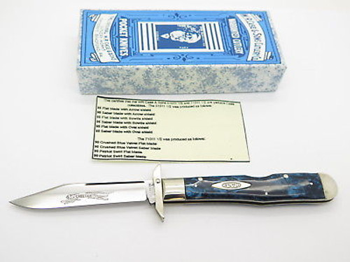 CASE CLASSIC XX 61011 1/2 CHEETAH BLUE SWIRL SWING GUARD FOLDING KNIFE