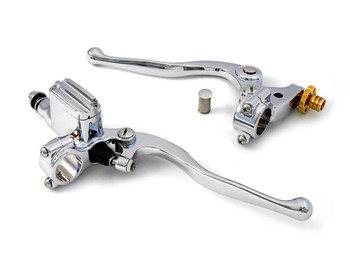 Old School Chopper/ Bobber Chrome Hand Lever Assembly 9/16" Bore Master Cylinder Old School Chopper/ Bobber Chrome Hand Lever Assembly 9/16" Bore Master Cylinder