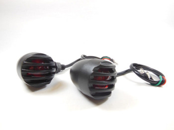Deadbeat Customs - Invader Black Turn Signals - Red Lens Deadbeat Customs - Invader Black Turn Signals - Red Lens