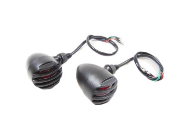 Deadbeat Customs - Invader Black Turn Signals - Red Lens Deadbeat Customs - Invader Black Turn Signals - Red Lens
