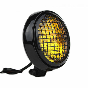 Motorcycle Supply Co. - Slim Caged 5" Black Headlight - Amber Lens Motorcycle Supply Co. - Slim Caged 5" Black Headlight - Amber Lens