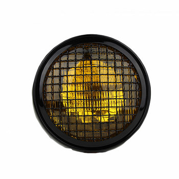 Motorcycle Supply Co. - Slim Caged 5" Black Headlight - Amber Lens Motorcycle Supply Co. - Slim Caged 5" Black Headlight - Amber Lens